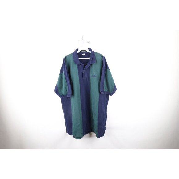 Vtg 90s Ducks Unlimited Mens 2XL Faded Spell Out Color Block Heavyweight Polo - Picture 1 of 11